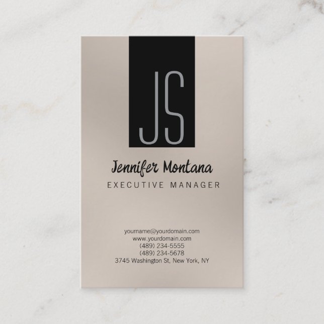 Visite Monogram Browny Beige Black Manager Carte de visit (Devant)