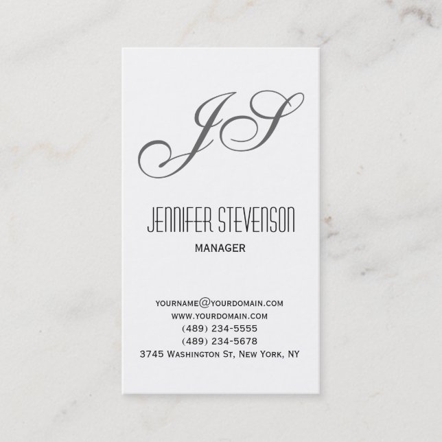 Visite Monogramme Attractive Charme Consultant Carte de v (Devant)