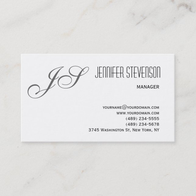 Visite Monogramme Attractive Charme Consultant Carte de v (Devant)