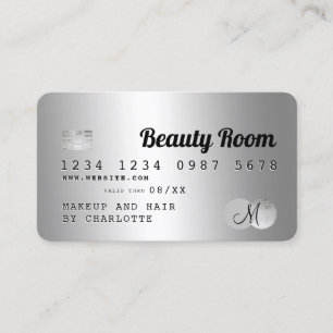 Visite monogramme de la carte de crédit argent pour chev