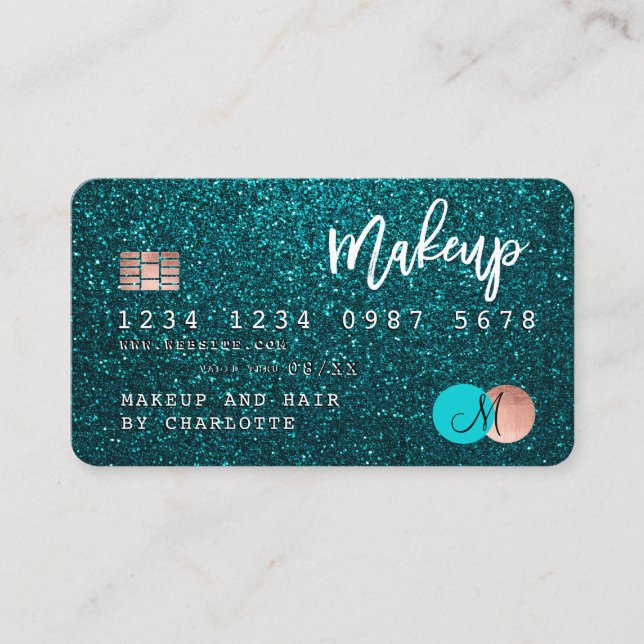 Visite monogramme de la carte de crédit pour le maquillag (Devant)