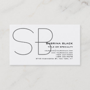 Visite Monogramme gris noir blanc Consultant Carte de vis