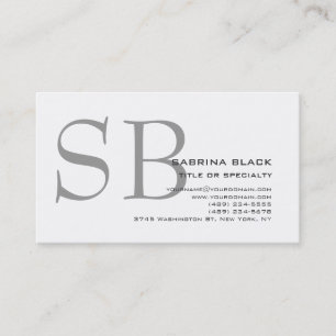 Visite Monogramme gris noir blanc Consultant Carte de vis