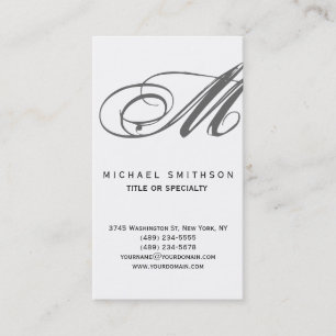 Visite Monogramme gris noir blanc Consultant Carte de vis