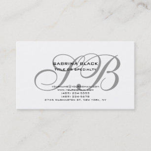 Visite Monogramme gris noir blanc Consultant Carte de vis
