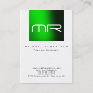 Visite Monogramme moderne vert blanc mignon Carte de visi