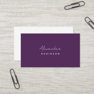 Visite Monogramme Purple Minimaliste Feminine Carte de vi