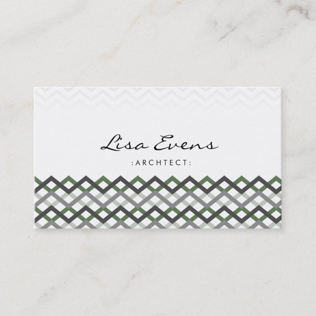 Visite Motif classique Chevron Violet Grey Carte de visit (Devant)