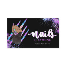 Nail Tech Bold Holographic Your Logo Carte de visi