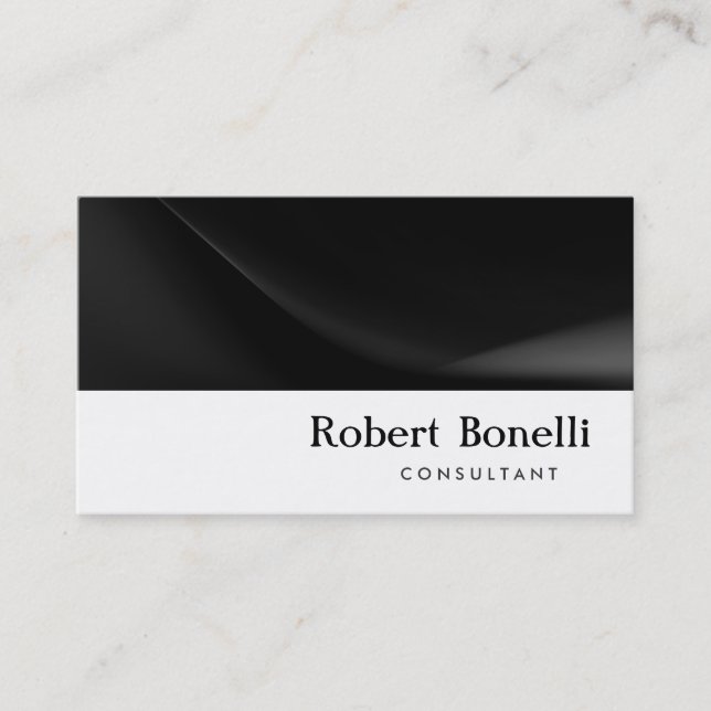 Visite Noir Blanc Plain Moderne Consultant Carte de visit (Devant)