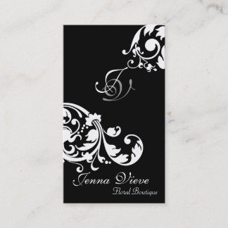 Visite Noir et blanc de monogramme de carte d'entreprise