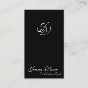 Visite Noir et blanc de monogramme de carte d'entreprise