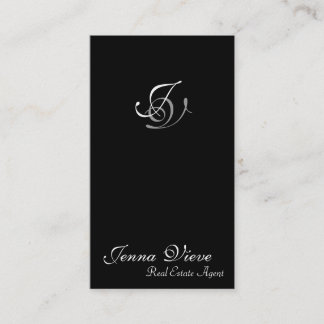 Visite Noir et blanc de monogramme de carte d'entreprise