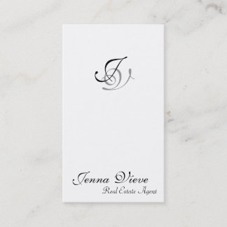 Visite Noir et blanc de monogramme de carte d'entreprise