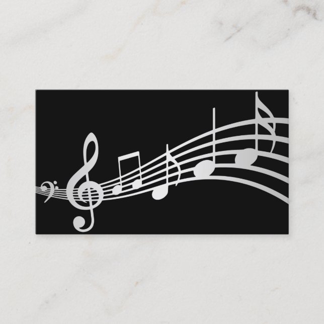Visite Notes musicales minimales simples | CARTE DE VISIT (Devant)