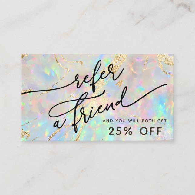 Visite nouvelle carte de référence de texture opale (Devant)