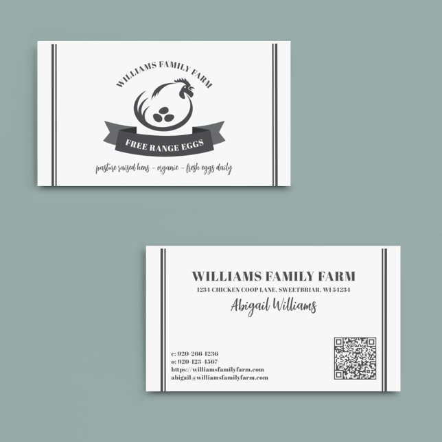 Visite OEufs de ferme de poulet de famille Code QR Carte  (Créateur téléchargé)