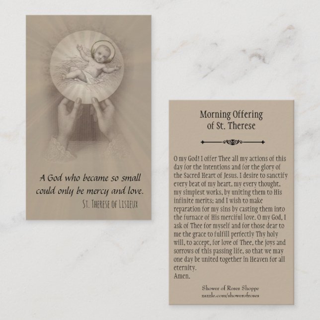 Visite Offre de matin de la carte sainte de prière de St (Devant / Derrière)