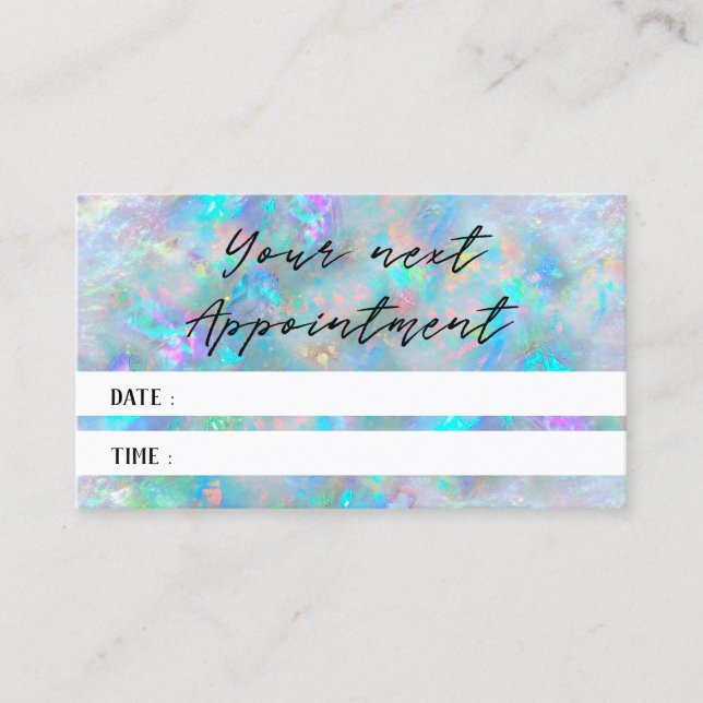 Visite opal texture carte de rendez-vous photo (Devant)