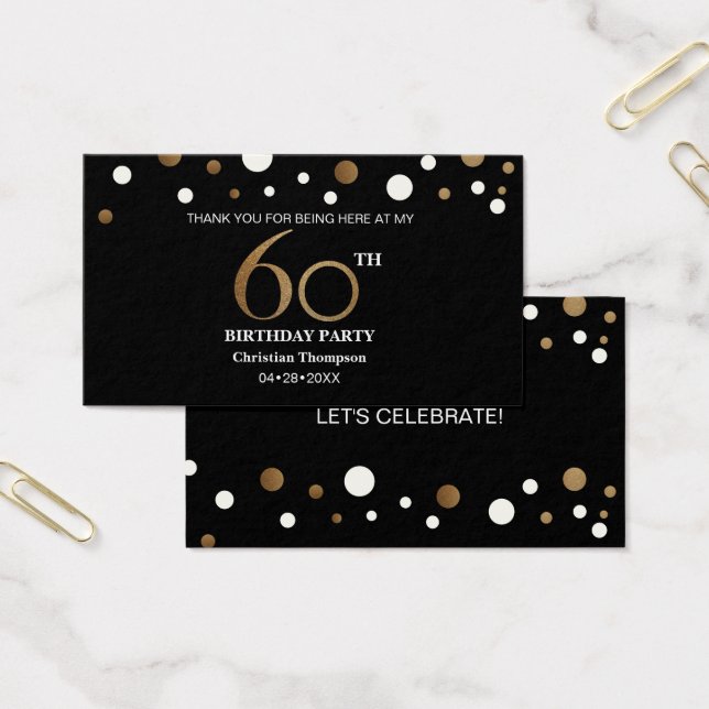 Visite Or et noir, cartes de remerciements (Bureau)