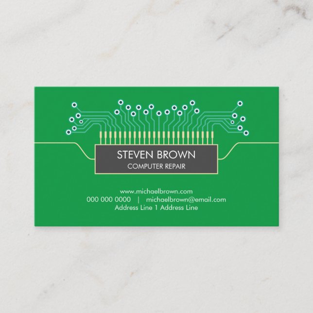 Visite Ordinateur Vert Science Carte de Circuit Codage (Devant)