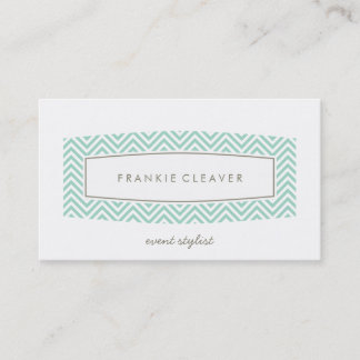 Visite panneau à menthe à motif de chevron clair carte de