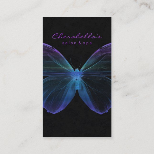 Visite Papillon Grn pourpre bleu de spa de carte de (Devant)