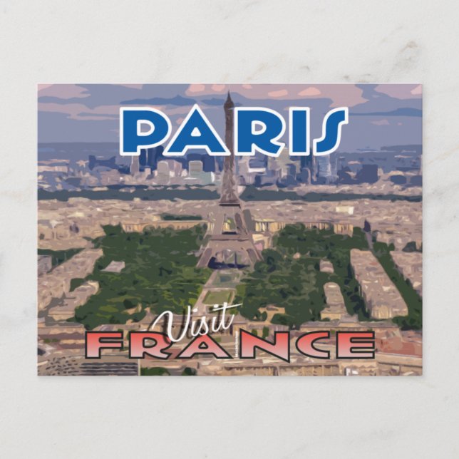 Visite... Paris, France - carte postale (Devant)