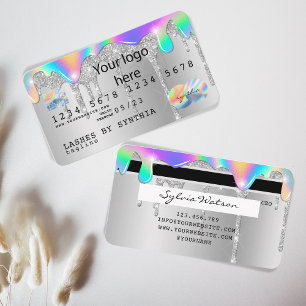 Visite Parties scintillant argent gouttes de carte de cré
