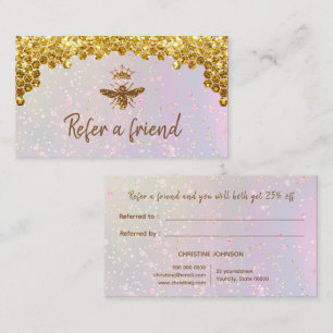 Visite parties scintillant en faux or Carte de référence