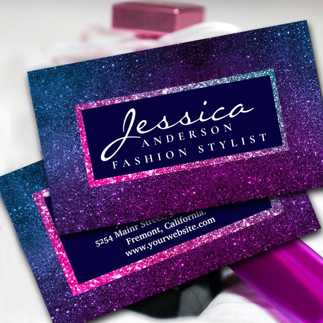 Visite Parties scintillant Unicorn moderne carte de visit (#Hairstylists, #Wedding $planners, #Makeup #artists, #Massage #Therapist, #NailStudio #owners #faux)
