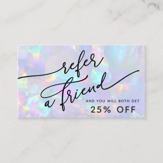 Visite pastel couleurs opal carte de référence (Devant)