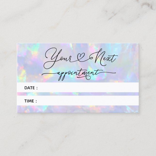 Visite pastel opal texture photo carte de rendez-vous pho (Devant)