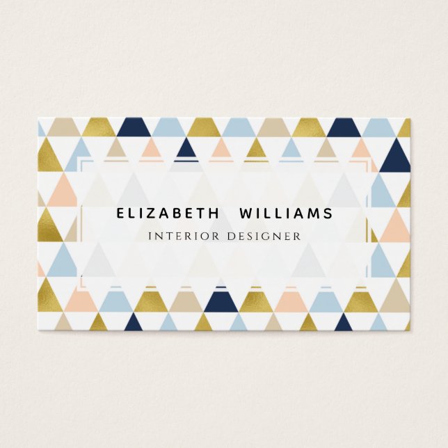 Visite Pastel Triangles Designer d'intérieur Cartes de vi (Devant)