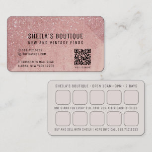 Visite Peach Parties scintillant QR Code et Carte de visi