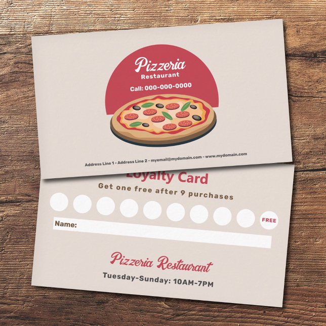 Visite Pepperoni Pizza - Pizzeria Restaurant Carte de fid (Pepperoni Pizza - Pizzeria Restaurant Loyalty Card)