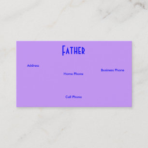 Visite Père Bleu Violet Roses I Carte de profil