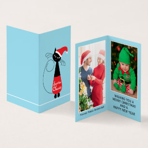 Visite Père Noël Claws, Carte de Noël Photo Famille