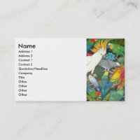 Perroquets et carte de profil de Bromeliads
