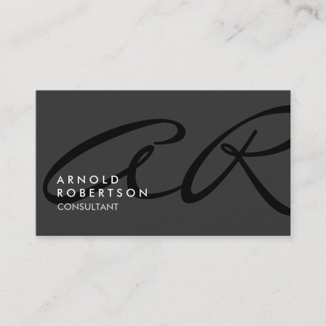 Visite Personnaliser Monogramme gris clair Carte de visit (Devant)