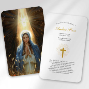 Visite Perte funéraire Hail Mary Prayer Carte de sympathi
