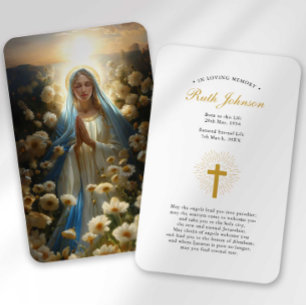 Visite Perte funéraire Hail Mary Prayer Carte de sympathi