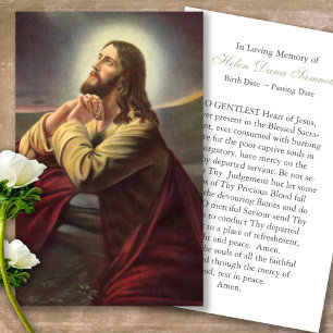 Visite Perte funéraire Jésus priant Cartes de sympathie