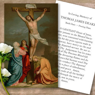 Visite Perte funéraire Jésus Prière de mémoire Cartes de 