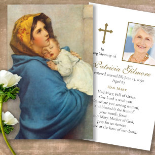 Visite Perte funéraire Madonnina Prière Cartes de Sympath