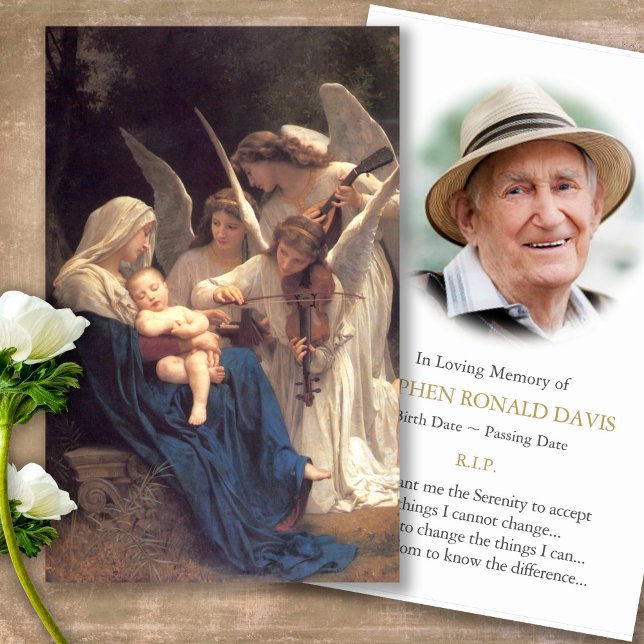 Visite Perte funéraire Mary & Angels Prière Cartes de sym (catholic, religious, celebration of life, in loving memory of, prayer cards for bereavement)