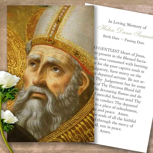 Visite Perte funéraire St Augustine Prayer Cartes de Symp (catholic, religious, celebration of life, in loving memory of, prayer cards for bereavement)