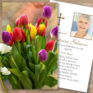 Visite Perte funéraire Tulip Bouquet Prière Cartes de Sym