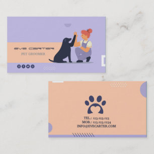 Visite Pet Groomer / Carte professionnelle de soins à la