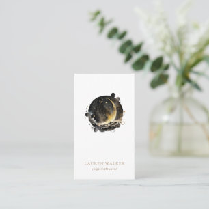 Visite Phases de la Lune dorée foncée Yoga Studio Carte d